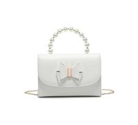 JFY Pearl Top Handle Tie Pu Clutch Bag
