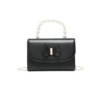 Jfy Pearl Top Handle Tie Pu Clutch Bag In Black Black One Size