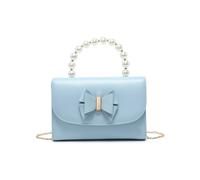 Jfy Pearl Top Handle Tie Pu Clutch Bag In Blue Blue One Size