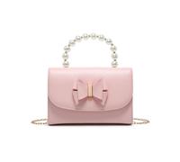 Jfy Pearl Top Handle Tie Pu Clutch Bag In Pink Pink One Size