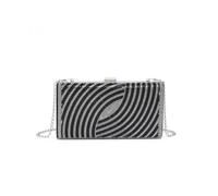 Jfy Pearls On The Front Single Side Diamante Clutch Bag In Black Black