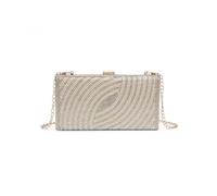 Jfy Pearls On The Front Single Side Diamante Clutch Bag In Gold Gold