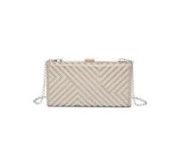JFY Perals On The Front Single Side Diamante Clutch Bag (Gold)