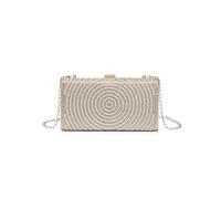 JFY Perals On The Front Single Side Diamante Clutch Bag (Gold)