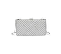 JFY Perals On The Front Single Side Diamante Clutch Bag (Silver)