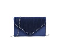 Jfy Pleated Details Satin Clutch Bag In Dark Blue Dark Blue