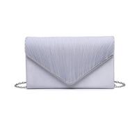 Jfy Pleated Details Satin Clutch Bag In Silver Silver One Size