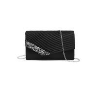 Jfy Pleated Diamante Glitter Clutch Bag In Black Black One Size