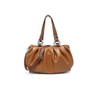 Jfy Pleated Top Handle Zip Closure Hobo Shoulder Bag In Brown Brown