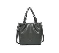 JFY Pleated Top Handle Zip Closure Tote Bag (Dark Grey)