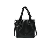 Jfy Pleated Top Handle Zip Closure Tote Bag In Black Black
