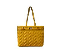 Jfy Quilted Check Pattern And Heart Details Tote Bag In Yellow Yellow