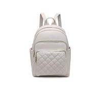 JFY Quilted Check Pattern Backpack (Beige)