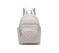 Jfy Quilted Check Pattern Backpack In Beige Beige