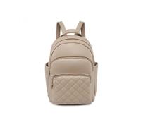 Jfy Quilted Check Pattern Backpack In Khaki Khaki