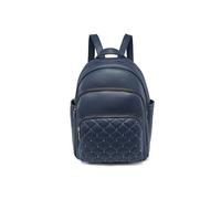 JFY Quilted Check Pattern Backpack (Navy)