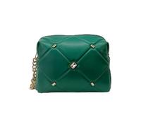 JFY Quilted Check Pattern Diamante Details Cross Body Bag (Green)