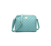 Jfy Quilted Check Pattern Two Zip Top Compartments Cross Body Bag In Green Green