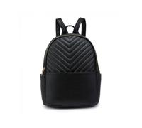 Jfy Quilted Chevron Pattern Backpack In Black Black One Size