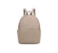 JFY Quilted Chevron Pattern Backpack (Khaki)