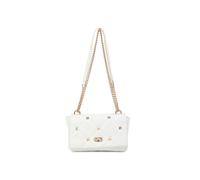 Jfy Quilted Diamand Pattern Studs Twist Lock Cross Body Bag In White White One Size