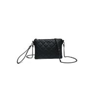 JFY Quilted Diamand Pattern Wrist Handle Grab Bag/Cross Body Bag (Black)