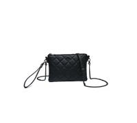 Jfy Quilted Diamand Pattern Wrist Handle Grab Bag/ Cross Body Bag In Black Black