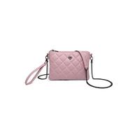 JFY Quilted Diamand Pattern Wrist Handle Grab Bag/Cross Body Bag (Purple)