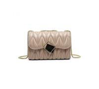 Jfy Quilted Pattern 3 Compartments Cross Body Bag In Khaki Khaki