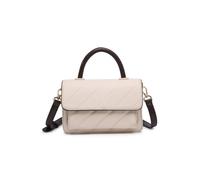 Jfy Quilted Pattern 3 Compartments Top Handle Flap Tote Bag In Off White Off White One Size