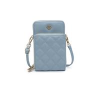 Jfy Quilted Pattern Two Zipped Compartment Phone Bag / Purse In Blue Blue