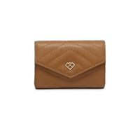 JFY Quilted Pattern Zipped Compartment Purse/Wallet (Brown)