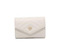 Jfy Quilted Pattern Zipped Compartment Purse/wallet In Beige Beige One Size