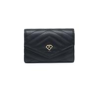 Jfy Quilted Pattern Zipped Compartment Purse/wallet In Black Black One Size