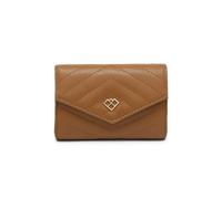 Jfy Quilted Pattern Zipped Compartment Purse/wallet In Brown Brown