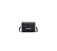 Jfy Quited Chevron Pattern Zip Around Front Pocket Cross Body Bag In Black Black