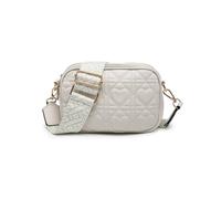 Jfy Quited Heart Pattern Double Zip Top Sections Cross Body Bag In Beige Beige