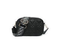 Jfy Quited Heart Pattern Double Zip Top Sections Cross Body Bag In Black Black One Size