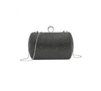 Jfy Ring Clasp Double-Side Diamante Bag In Black Black