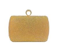 Jfy Ring Clasp Double-Side Diamante Bag In Gold Gold