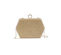 Jfy Ring Clasp Double Side Diamante Bag In Gold Gold