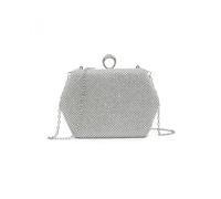 Jfy Ring Clasp Double Side Diamante Bag In Silver Silver