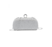 Jfy Ring Clasp Double Side Diamante Bag In Silver Silver
