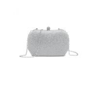 Jfy Ring Clasp Double-Side Diamante Bag In Silver Silver