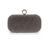 Jfy Ring Clasp Double Side Diamante Clutch Bag In Black Black One Size