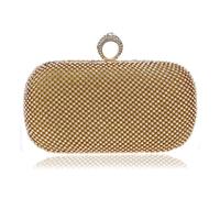 Jfy Ring Clasp Double Side Diamante Clutch Bag In Rose Gold Rose Gold