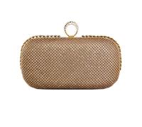 Jfy Ring Clasp Double Side Diamante Clutch Bag In Rose Gold Rose Gold