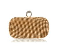 Jfy Ring Clasp Double Side Diamante Clutch Bag In Rose Gold Rose Gold One Size