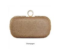 Jfy Ring Clasp Double Side Diamante Clutch Bag In Rose Gold Rose Gold One Size