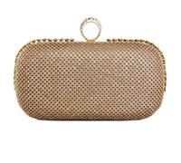 JFY Ring Clasp Double Side Diamante Clutch Bag (Rose Gold)